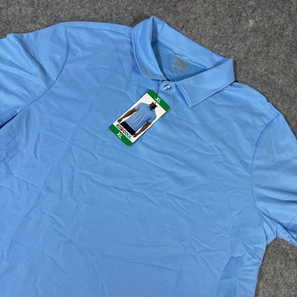 32 Degrees Cool Mens Polo Shirt Blue XL Short Sleeve Performance Golf Top NEW